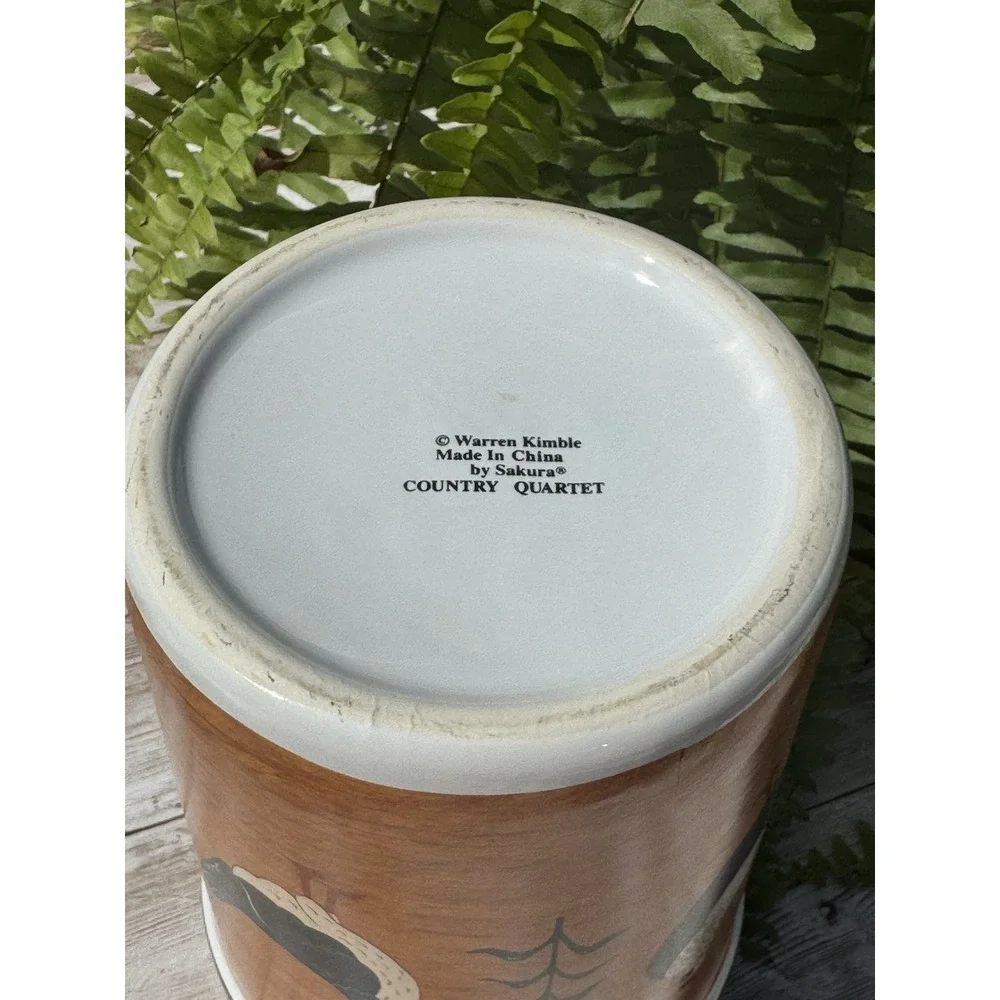 Warren Kimball Country Quartet By Sakura Rooster Chicken Utensil Holder 7